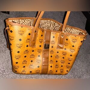 MCM Liz Reversible Cognac Medium Tote